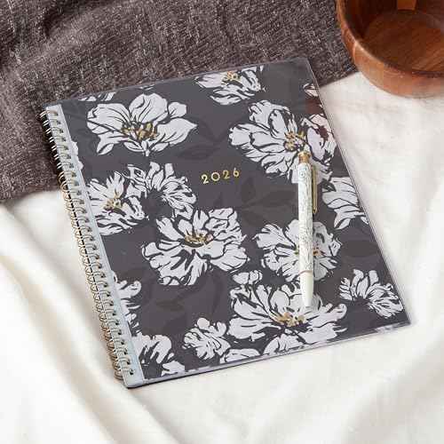 Blue Sky 2026 Monthly Planner Calendar, January 2026 - December 2026, 8" x 10", Clear Pocket Cover, Laminated Tabs, Durable Twin Wire Binding, Baccara Dark