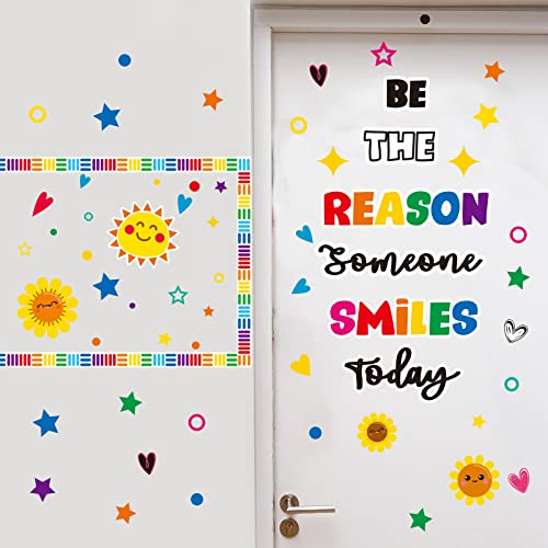 Classroom Bulletin Board Decoration Set with Welcome & Motivational Quotes - Be The Reason Someone Smile Today