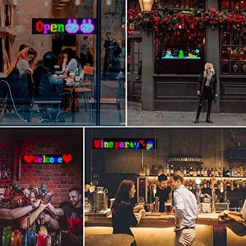 GOTUS LED Car Sign,Programmable Scrolling LED Sign,Bluetooth APP,DIY Design Animations,Text, Graffiti,Colour (15''x4'')