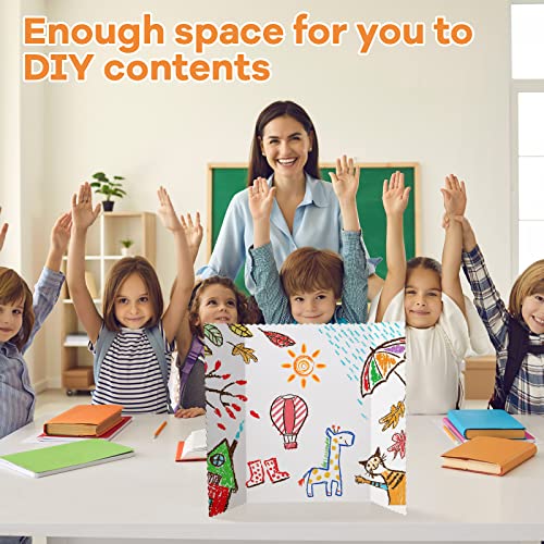 Ctosree 24 Pack 14 x 22 Inch White Tri Fold Poster Boards for Classroom & Presentation