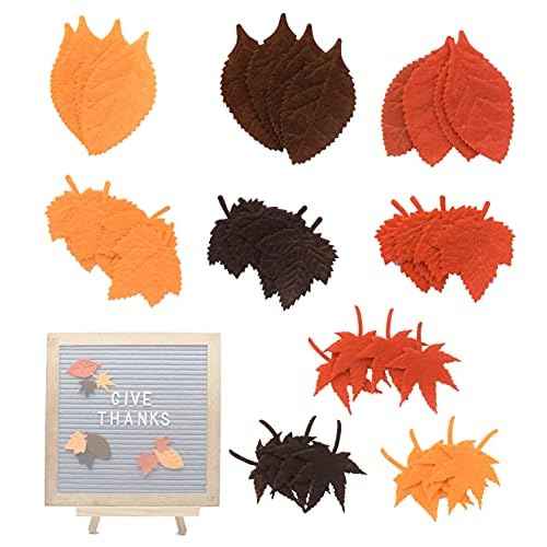 36pcs Fall Leaves Icons for Felt Letter Board Decoration Thanksgiving Felt Board Decor Accessories (Board Not Included)