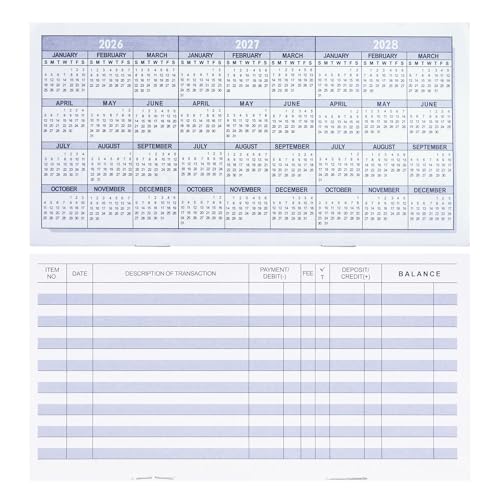 Casmonal 20 Pack Checkbook Register - Transaction Ledger for Personal & Small Business, Compact & Sturdy, Mainstream Register