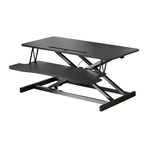 AQQHSAIN Standing Desk Converter 36 Inch Wide Sit to Stand Converter Desk Height Adjustable Desk Riser with Keyboard Tray Laptop and Dual Monitor Desktop Workstation Riser for Home Office Computer