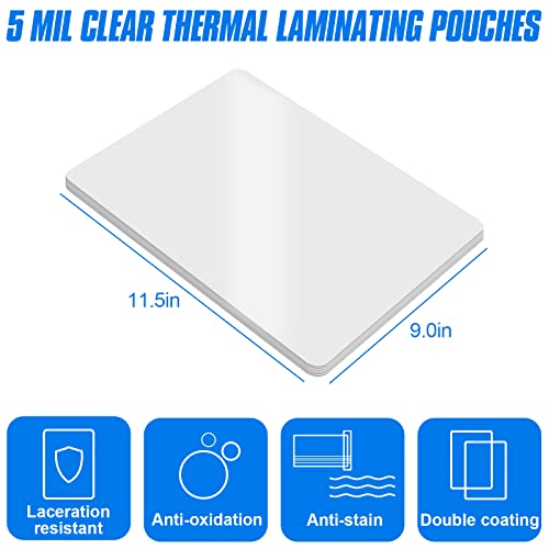 HERKKA 300 Pack Laminating Sheets, Holds 8.5 x 11 Inch Sheets, 5 Mil Clear Thermal Laminating Pouches 9 x 11.5 Inch Lamination Sheet Paper for Laminator, Round Corner Letter Size