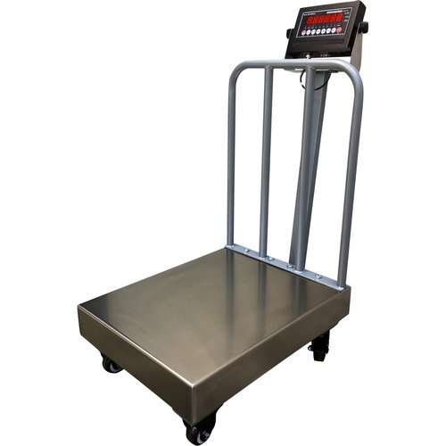 Liberty LS-915-BW Industrial Scale - NTEP Legal for Trade, 500 lb Capacity, 18" x 24" - Heavy Duty with Wheels & Backrail