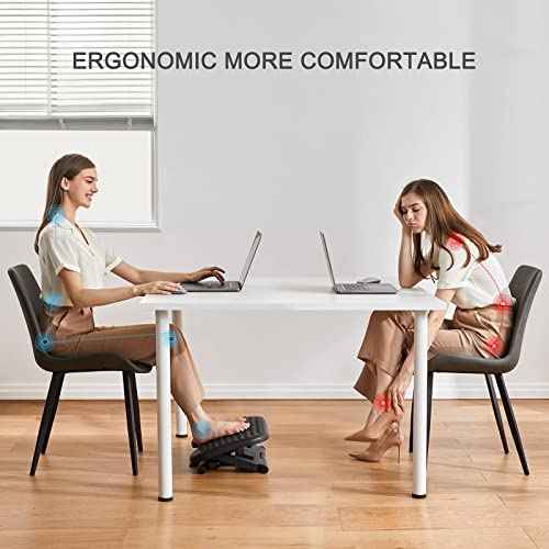 HUANUO Adjustable Desk Footrest, Foot Rest for Under Desk at Work with Massage, Adjustable Foot Stool with 3 Height Position & 30 Degree Tilt Angle Adjustment for Home, Office