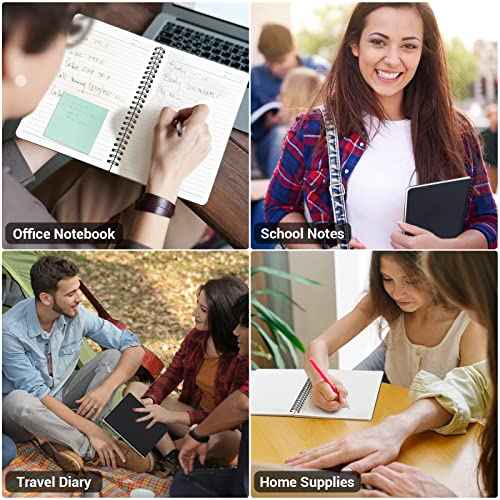 EUSOAR Spiral Notebook, A5 12packs 5.5"X8.3" 120 Pages Lined Travel Writing Notebooks Journal, Memo Notepad Sketchbook, Students College Office Business Subject Diary Ruled Book Journal-Black Cover