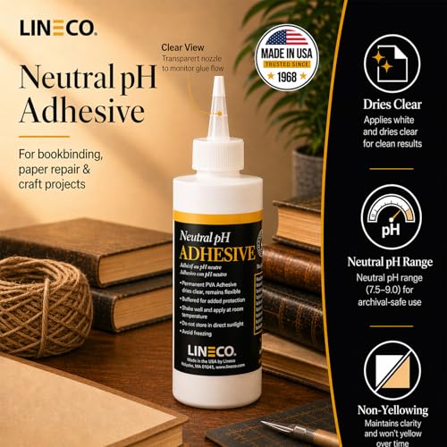 Lineco Neutral pH Acid-Free All-Purpose Glue, White, 8 oz, 1 Pack