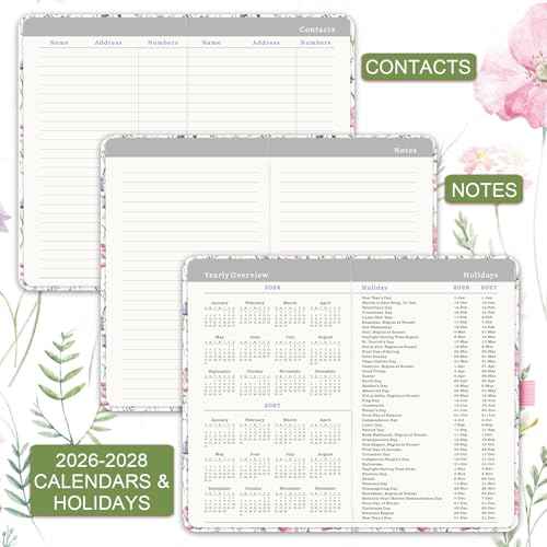Pocket Calendar 2026-2028 - 3 Year Monthly Planner 2026-2028, January 2026 - December 2028, 6.4" x 3.8", Pocket planner 2026-2028 with Elastic Closure