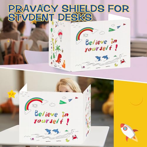 Desk Privacy Dividers 24 Pack - Cardboard Study Carrel Shields, 16 x 12 x 13 in