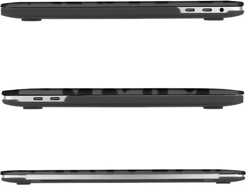 MOSISO MacBook Pro 13-Inch Case - Leopard Grain Hard Shell with Keyboard Cover & Screen Protector | Black
