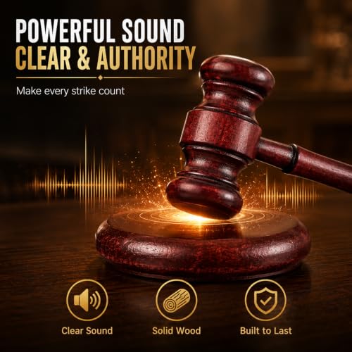 Wooden Judge Gavel and Sound Block Set - Handcrafted Legal Ceremony Tool