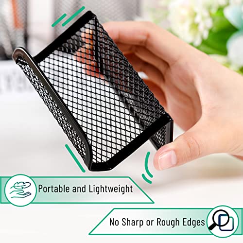Mr. Pen Black Metal Mesh Business Card Holders 3-Pack for Office & Travel