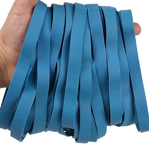 Rubber Bands Size#107 Heavy Duty Big Wide rubber band 30PCS Elastic Bands for Office Supply Trash Can File Folders Litter Box Rubber Bands (Blue)