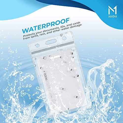 Mata1-USA Vertical ID Name Badge Holder (Clear, 2.25x3.5 Inch, 250 Pack), Plastic Nametag Card Holders with Zipper