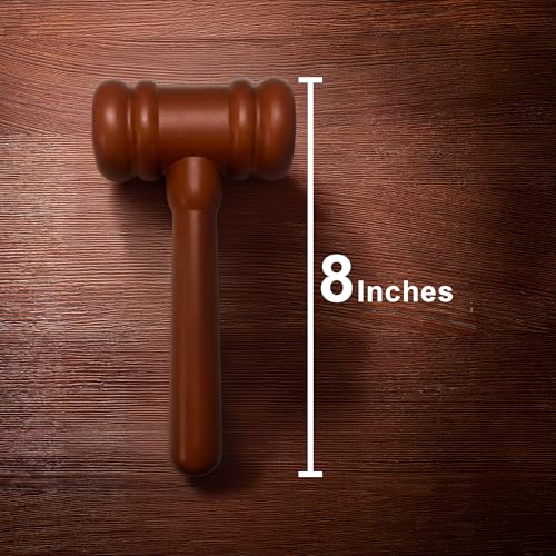 8-Inch Plastic Judge Gavel Prop for Costumes, Theater & Mock Trials