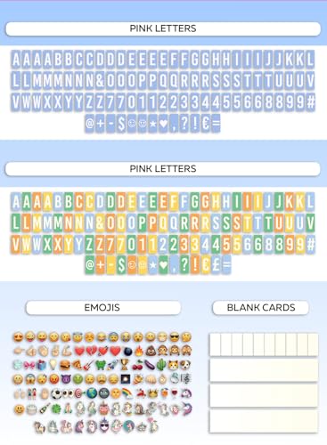 Blue Cinema Light Box with 312 Letters Emojis & Markers - LED Sign for Home & Girls' Bedroom Decor | Tricase