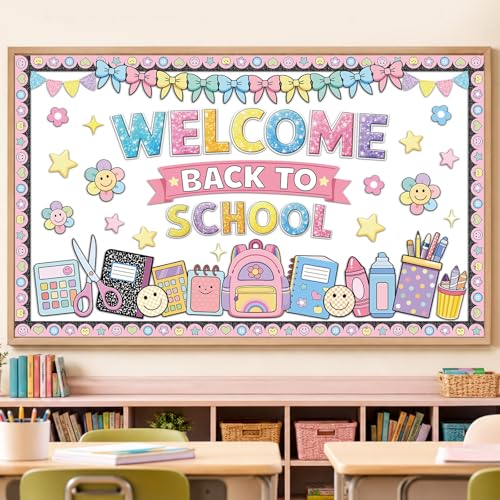 Wiooffen Back to School Composition Notebook Bulletin Board Set - Classroom Decorations
