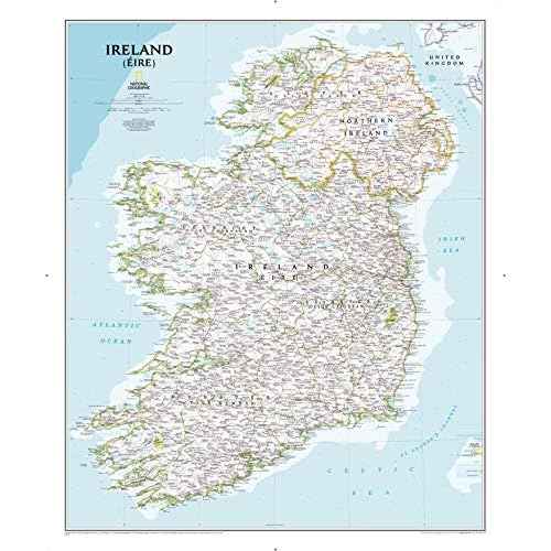 National Geographic: Ireland Classic Wall Map - 30 x 36 inches - Art Quality Print