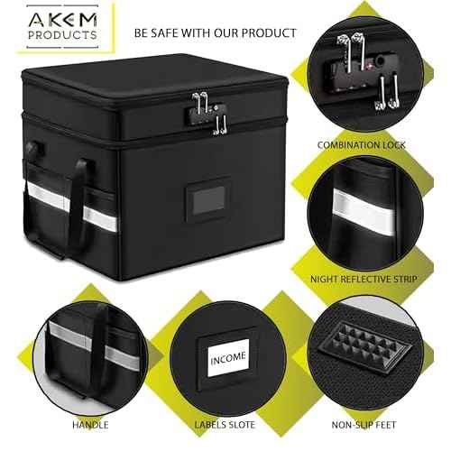 Water/Fire Proof Safe For Home Documents with Lock & a Envelope Fire/Water Proof - Next of Kin Box Organizer - Instacrate End of Life Document Organizer (Homelike)