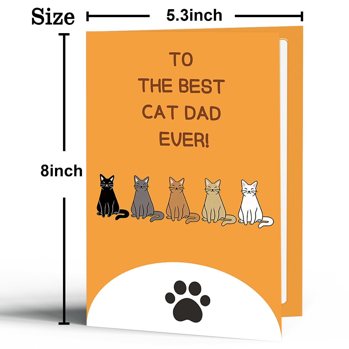 uugtcard Cat Dad Father's Day Card, Fathers Day Card Gift from Cat