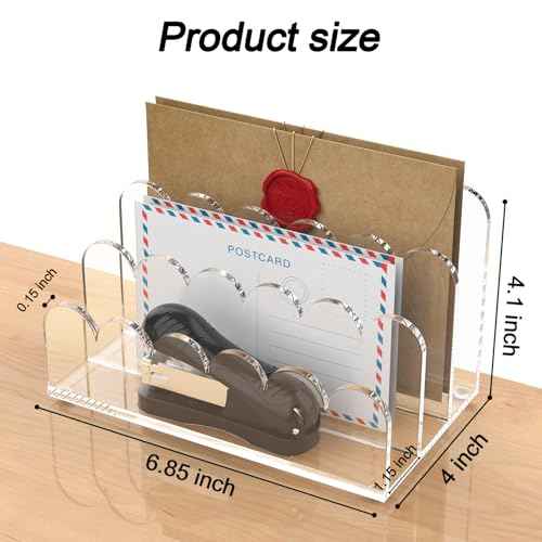 YAGELI 2 Pack 3-Slot Acrylic Mail Organizer for Desktop ? Scalloped Clear Document Sorter, Vertical File Holder for Office/Home, Space-Saving Desk Organizer for Letters,Envelope,Bills,Stationery