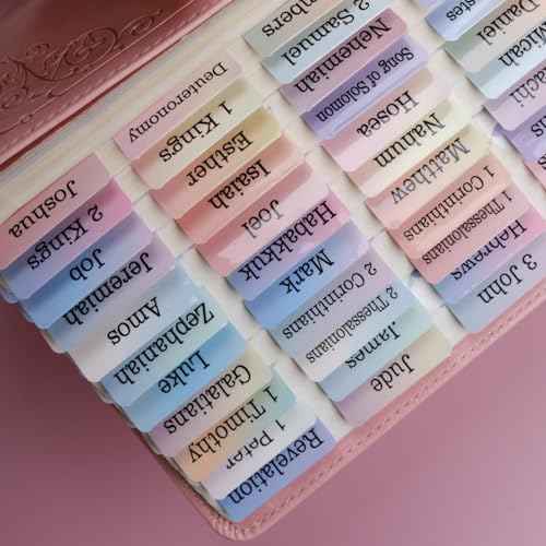UPAFEXXI-Laminated Bible Tabs, Bible Tabs for Women and Men, Reposition Large Print Stickers, Easy to Read and Apply, 80Chapters Labels for Easy Navigation(Nebulae Rainbow)