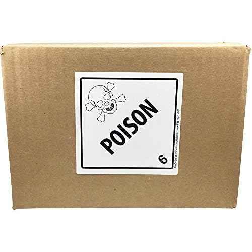 Hazard Class 6 D.O.T. Poison Labels 4x4 Inch Square 500 Adhesive Labels