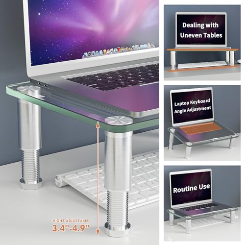 Hemudu Clear 2-Pack Adjustable Monitor Riser for LCD LED TV Laptop Stand
