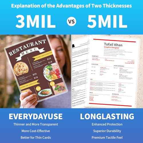 Clear Thermal Laminating Pouches ? 9 x 11.5 Inch, 5 mil Thick (500 Pack) ? Professional-Grade Lamination Sheets for Documents, Photos & Crafts ? Fits 8.5 x 11 Letter Size Paper - [5mil 500 Packs]