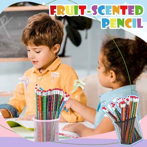 240 Pcs Scented Pencils Bulk for Kids Inspirational Motivational Cute Fun Fruit Wood Smelly Graphite Pencils with Erasers for School Classroom Office Students Girls Boys Gifts Supplies