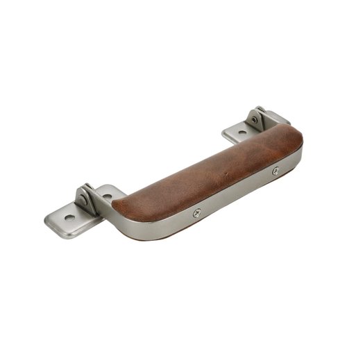 UTALIND 2 Pack Metal Luggage Handles Vintage Leather Handle 110mm Long Pull Handle for Trunk Handbag Briefcase Guitar Musical Box(Brown)