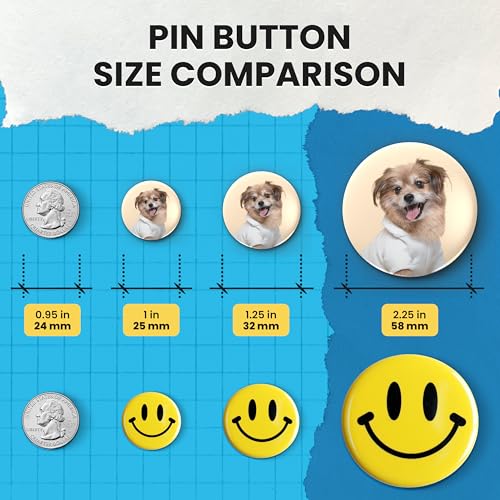 Nice2have 2.25 Inch Pinback Button Parts – 100 Sets for Button Maker Machine, Front/back/Film Included