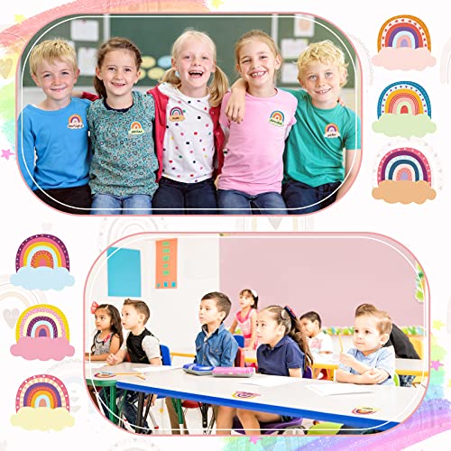 Rainbow Name Tags Classroom Labels Self-Adhesive Kids 108 Pcs