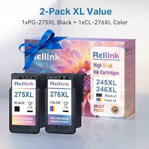 275XL 276XL Replacement for Canon 275 and 276 Ink Cartridges Cannon Ink 275 276 XL PG-275 CL-276 Black Color Ink Cartridge for PIXMA TS3722 TR4720 TS3522 TS3520 TR4700 TS3720 Printer (2-Pack)
