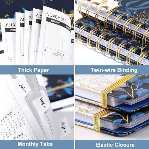 2026-2028 Monthly Planner/Calendar - 3 Year Monthly Planner 2026-2028, 6.3" x 8.4", Jan 2026 - Dec 2028, Months Tabs, Inner Pocket, Elastic Closure, Twin-Wire Binding