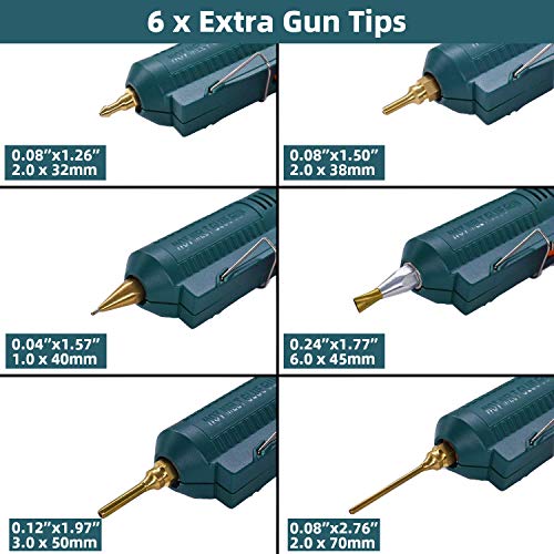 Boswell 150W Full-Size Hot Glue Gun Set with 6 Copper Nozzles – Includes 5 Glue Sticks & Wrench (Set2)