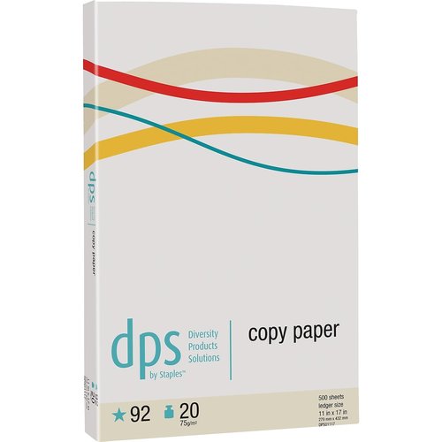 DPS by Staples 30% Recycled 11" x 17" Copy Paper, 20 lbs., 92 Brightness, 500 Sheets/Ream (DPS01117RCY-CC)