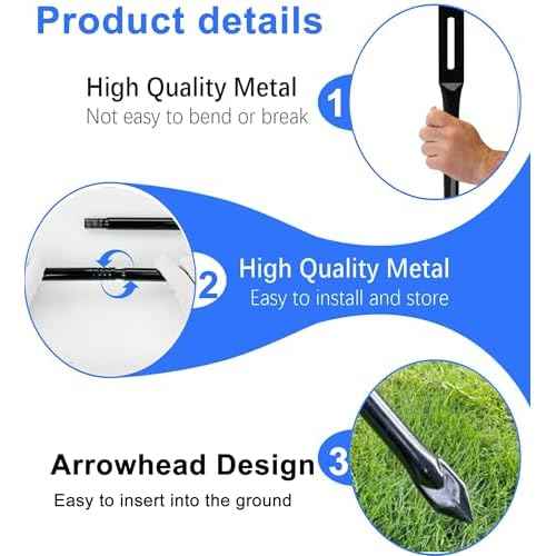 2-Pack Heavy Duty Metal Stakes for Yard Signs, 54 inches Long Holder for Outdoor Lawn Bar Parking Garage Event, Black, Hardware Included