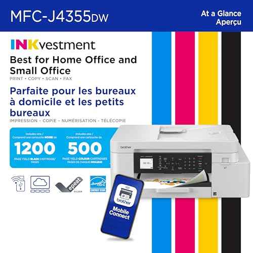 Brother INKvestment 4355 Wireless Color Inkjet All-in-One Printer with 1.8¡± Color Display and Manual Feed Slot | Includes Refresh Subscription Trial(1) (MFC-J4355DW)