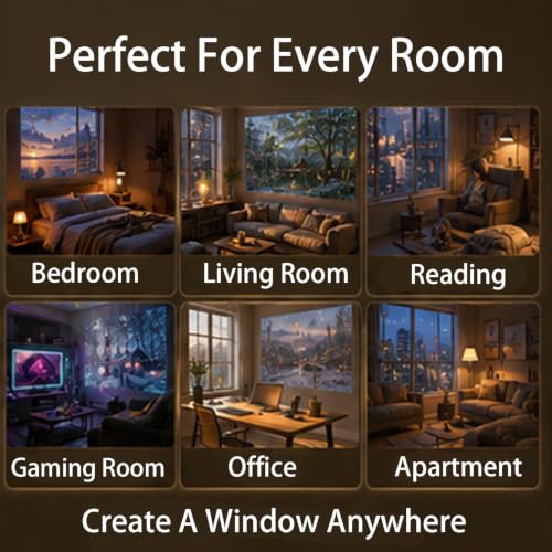 Black Window Projector with WiFi & Bluetooth for Holiday & Home Decor