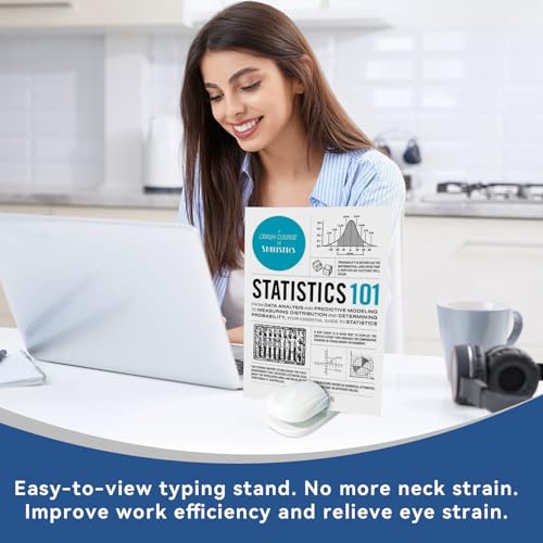Desk Paper Holder Stand for Reading and Typing, Portable Document Clamp, Blue