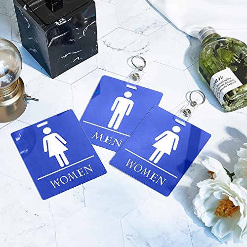 Gersoniel 6 Pcs Bathroom Hall Pass Keychains for Classroom & Office – Men & Women Styles