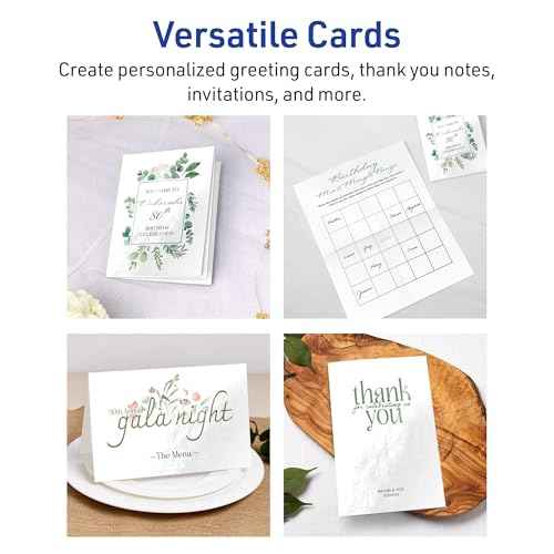 Avery Printable Rectangle Note Cards, 4.25" x 5.5", Glossy White Cardstock, Laser/Inkjet, 100 Total, Great for Thank You Cards, Event Invitations, and More