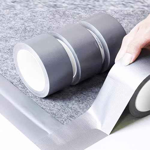 Amanbo 3-Pack Duct Tape Heavy Duty Waterproof Silver, 66 Yards x 1.88 Inch Total Strong Adhesive No Residue Bulk for Home Use, DIY, Projects, Outdoor Repairs Tear by Hand