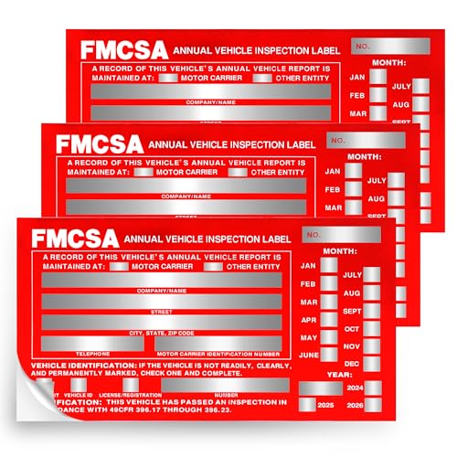 25pc 3-Ply Carbonless Vehicle Inspection Forms & Aluminum Stickers, 8.5x11.75