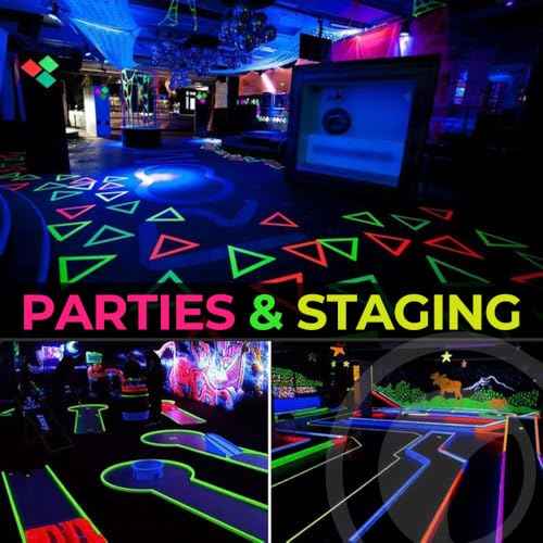 WOD GTMC12F Fluorescent Multi-Color Rainbow Gaffer Tape, 1 inch x 25 yds. (4-Rolls) Gym School Pack Floor Marking Tape, Secures Cables, & No Sticky Residue