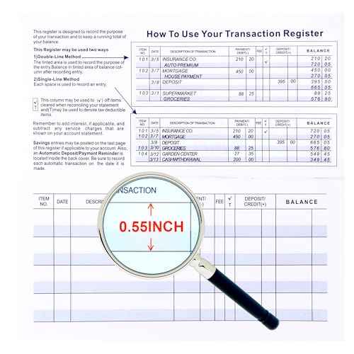 Larger Lines 12 Pack Check Registers for Personal Checkbooks, Blank Checkbook Registers for Personal or Businesses Use, Check Register Books to Log Transaction and Track Payments, Deposits, Finances
