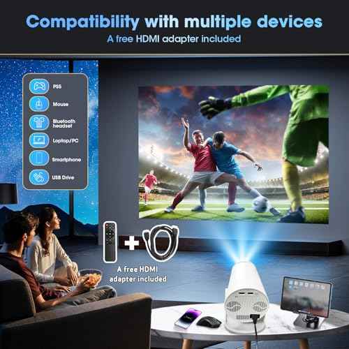 Weelikeit Projector Native 1080P Bluetooth Projector 4K Support, Portable Outdoor Movie Projector, Home Mini Projector with Speaker Compatible with Smartphone,HDMI,USB,AV,Fire Stick,PS5