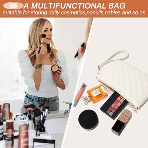 Leather Laptop Briefcase for Women 15.6 Inch Laptop Work Bag Waterproof Computer Bag for Women with Clutch Purse